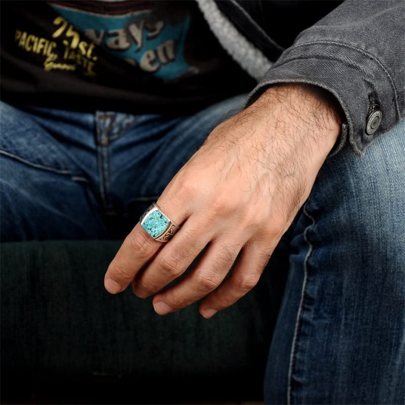 アクセサリー vintage silver925 turquoise hemp ring Amazon.com: SUKKCCNO Vintage 925 Silver Hawk Turquoise Ring